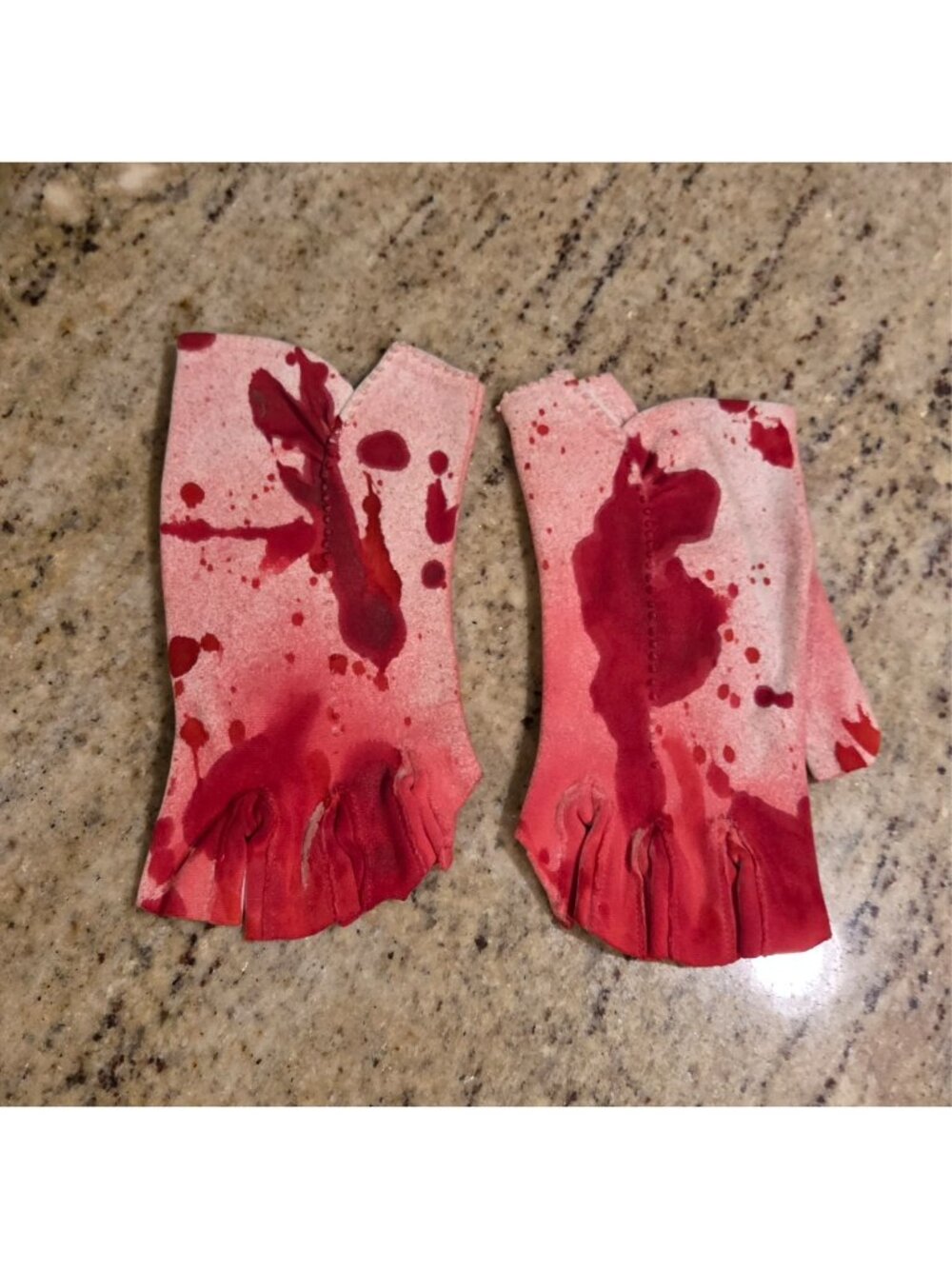Women's Size M/L Fingerless Blood Soaked Stain Spatter Gloves Costume Horror
